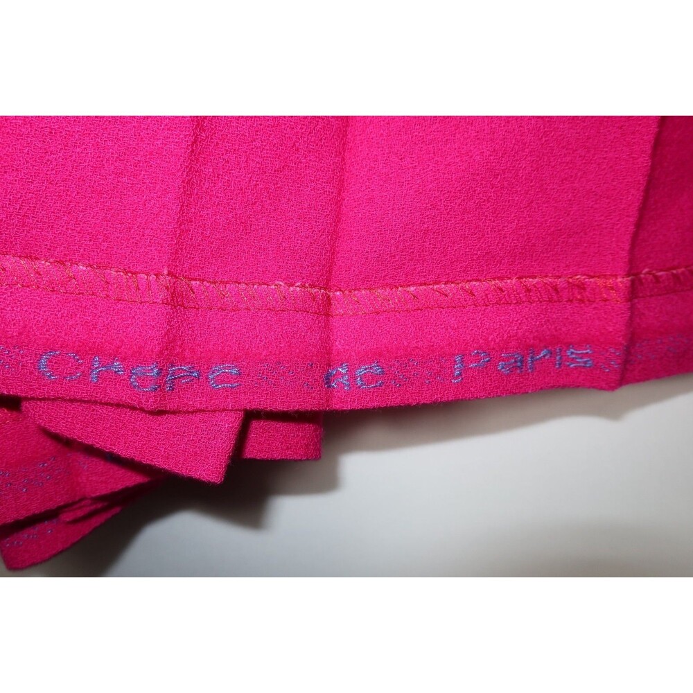 Pink Scottish Kilt Women's Size 12 Wool Mini Leather Buckles Crepe Punk Pleats - Picture 10 of 12